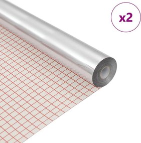 vidaXL F film cu oglindă autoadezivă 90 x 150 cm 2 pcs Argintiu PET