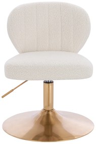 HR193N Scaun Crem Boucle cu Bază Aurie