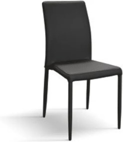 Scaun Indigo, structura metalica si piele ecologica - NEGRU