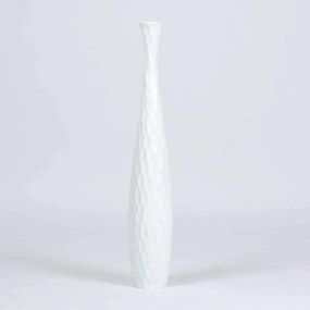 Vaza pentru flori Leewadee, lemn de mango, alb, 70 cm
