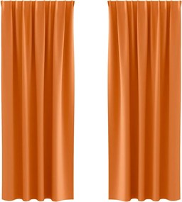 vidaXL Perdele Opaque cu Inel 2 pcs Portocalie Aprinsă 225 x 140 cm