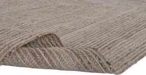 Covor din lână și iută împletit manual, maro natural, 200 x 290 cm, 2200 GSM, „Wool Jute Carpet Natural"