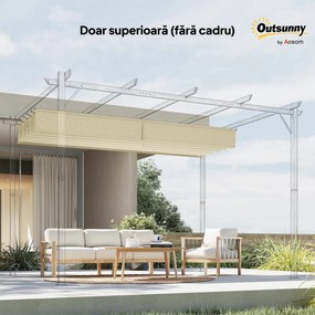 Outsunny Copertină de Schimb pentru Pergolă de Grădină cu 10 Orificii de Drenaj, Acoperire din Poliester, 250x255 cm, Gri | Aosom Romania