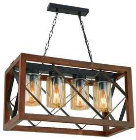 Lustră din lemn de carpen Zikzak Camlı 4lü