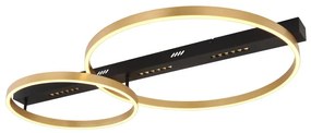 Plafoniera LED design modern Luffy negru, auriu L-93cm