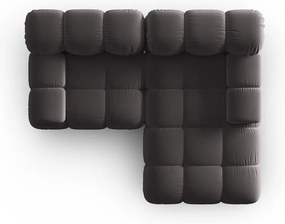 Colțar gri închis cu tapițerie din catifea (colț dreapta) Bellis – Micadoni Home