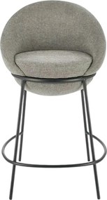 Scaun bar H118, gri/negru, stofa clasica/otel, 53x57x90 cm