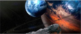 Tablou planetei în cosmos (120x50 cm)