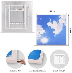 Brilagi - Plafonieră LED SLIMFRAME, 58W, 230V, 60 x 60 cm, argintiu/albastru