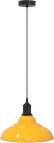 vidaXL Lampă suspendată reglabilă pe înălțime E27 Galben lucios Metal