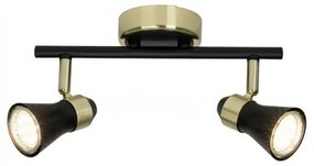 Spot dublu Jupp, 2xgu10, 7w, metal, negru/auriu
