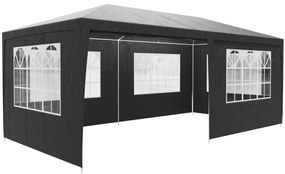 Deuba Sala de petreceri Rimini 3x6 m - pereti laterali + ferestre arcuite - antracit