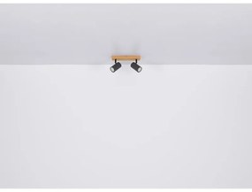 Aplica de perete / tavan cu 2 spoturi directionabile design modern ROBBY negru mat