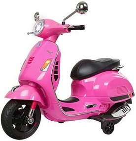 Motocicleta Electrica cu Acumulator Pentru Copii NOVOKIDS™ Vespa Classic Scooter, Pornire la cheie, Lungime 102 cm, 3-8 ani, Max 30 kg, Roz