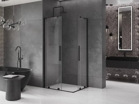 Mexen Velar L Duo cabină de duș glisantă 100 x 90 cm, transparent, neagră - 871-100-090-02-03-70