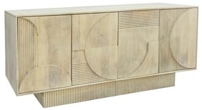 Comoda TV cu model optic 3D, Lemn mahon natur albit, ART DECO 170cm