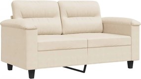 vidaXL Canapea cu 2 locuri, bej, 120 cm, țesătură microfibră