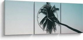 Tablou - Palmier la Bali (cu ceas) (90x30 cm)