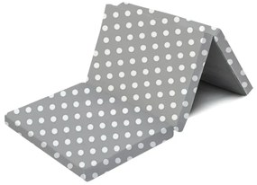 Saltea patut pliabila cu husa detasabila 120x60x6 cm Kidizi Polka Dots, include geanta transport