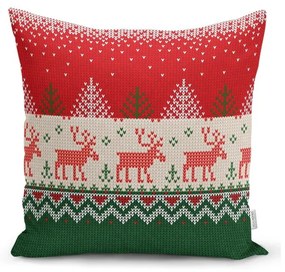 Set 4 fețe de pernă și un napron de masă cu model de Crăciun Minimalist Cushion Covers Merry Christmas