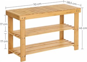 Banca Multifunctionala cu Spatiu Depozitare, Bambus, Natural, Vasagle, LBS04N