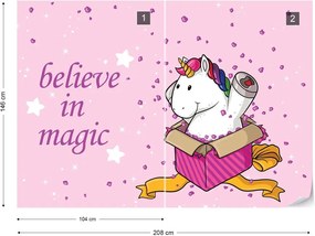 Fototapet GLIX - Unicorn "Believe In Magic" + adeziv GRATUIT Tapet nețesute - 254x184 cm