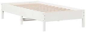 842727 vidaXL Cadru de pat, alb, 90x190 cm, lemn masiv de pin