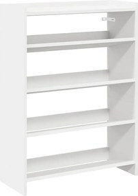 vidaXL Pantofar, alb, 60x25x81 cm, lemn prelucrat