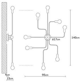 Lustră aplicată TRUVA 8xE27/40W/230V