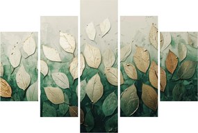 Tablou - Frunze verzi-aurii (150x105 cm)