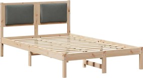 vidaXL Cadru de pat Gri închis 120 x 190 cm Lemn de pin masiv