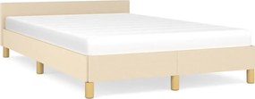 vidaXL Cadru de pat fără saltea cremă 120x190 cm țesătură
