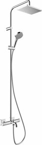 Coloana de dus cu baterie termostatata si pipa cada Hansgrohe Vernis Shape 230 cu 2 functii