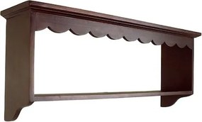 Etajeră de perete din lemn de mango maro, cu forme decorative ondulate, 60 × 25.5 ×15 cm, „Sigurd"