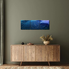 Tablou - Munți în model de calculator (cu ceas) (90x30 cm)