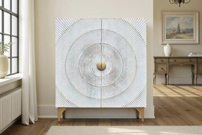 Dulap design vintage GOLDEN SUNSET 120cm Mango alb