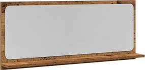 vidaXL Raft cu Oglindă Lemn vechi 90 x 10,5 x 37 cm Lemn compozit