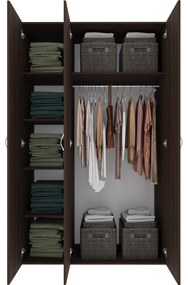 Dulap Nero, 3 Usi, Stejar Bronz, 120 x 52 x 200 cm