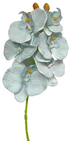 Orhidee artificiala Gloria 70cm, 6 flori, Albastru deschis