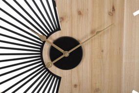 Ceas decorativ negru / bej din MDF si metal, ø 60 cm, Wordy Mauro Ferreti