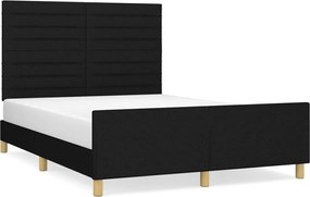 vidaXL Cadru de pat fără saltea, negru, 140x200 cm, textil
