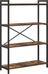 vidaXL Raft pentru cărți Stejar fumuriu 80 x 30 x 120 cm Lemn compozit