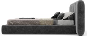 Pat Stone Tapitat cu Saltea  160/180x200cm - 160x200