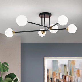 Lustră aplicată Orion DL 7-786/6 SNOWWHITE 6xG9/20W/230V d. 84 cm negru/auriu