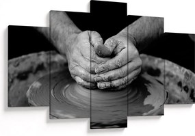 Tablou alb negru - producția de ceramică (150x105 cm)