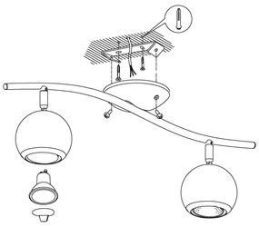 EGLO 31002 - LED Lampa spot BIMEDA 2xGU10/3W LED