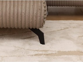 Colțar maro cu tapițerie din catifea reiată (cu colț pe partea stângă/în formă de ”L”) Marbeya – Ropez