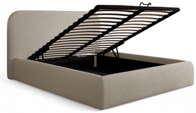 Pat tapițat cu ladă de depozitare Rasel 160x200 - bouclé bej Quelle 05