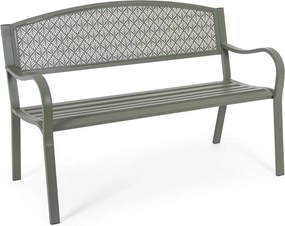 Bancă de grădină kaki din metal Lizette – Bizzotto