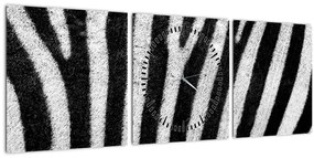 Tablou cu piele de zebră (cu ceas) (90x30 cm)